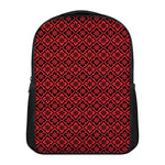 Red And Black Japanese Pattern Print Casual Backpack