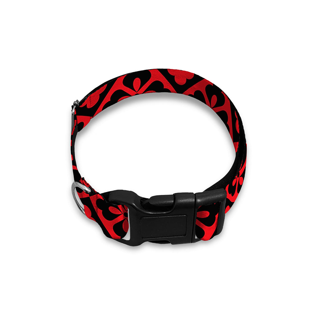 Red And Black Japanese Pattern Print Dog Collar
