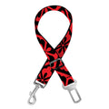 Red And Black Japanese Pattern Print Dog Seat Belt