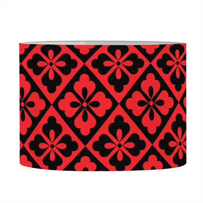 Red And Black Japanese Pattern Print Drum Lamp Shade