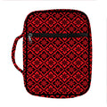 Red And Black Japanese Pattern Print Front Pocket Bible Bag