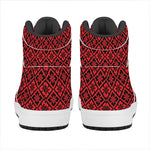 Red And Black Japanese Pattern Print High Top Leather Sneakers