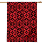 Red And Black Japanese Pattern Print House Flag