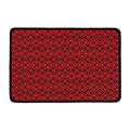 Red And Black Japanese Pattern Print Kitchen Mat