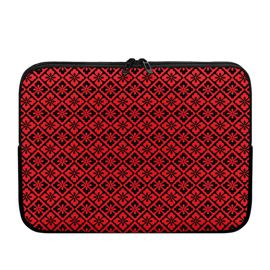 Red And Black Japanese Pattern Print Laptop Sleeve