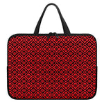 Red And Black Japanese Pattern Print Laptop Sleeve With Handle