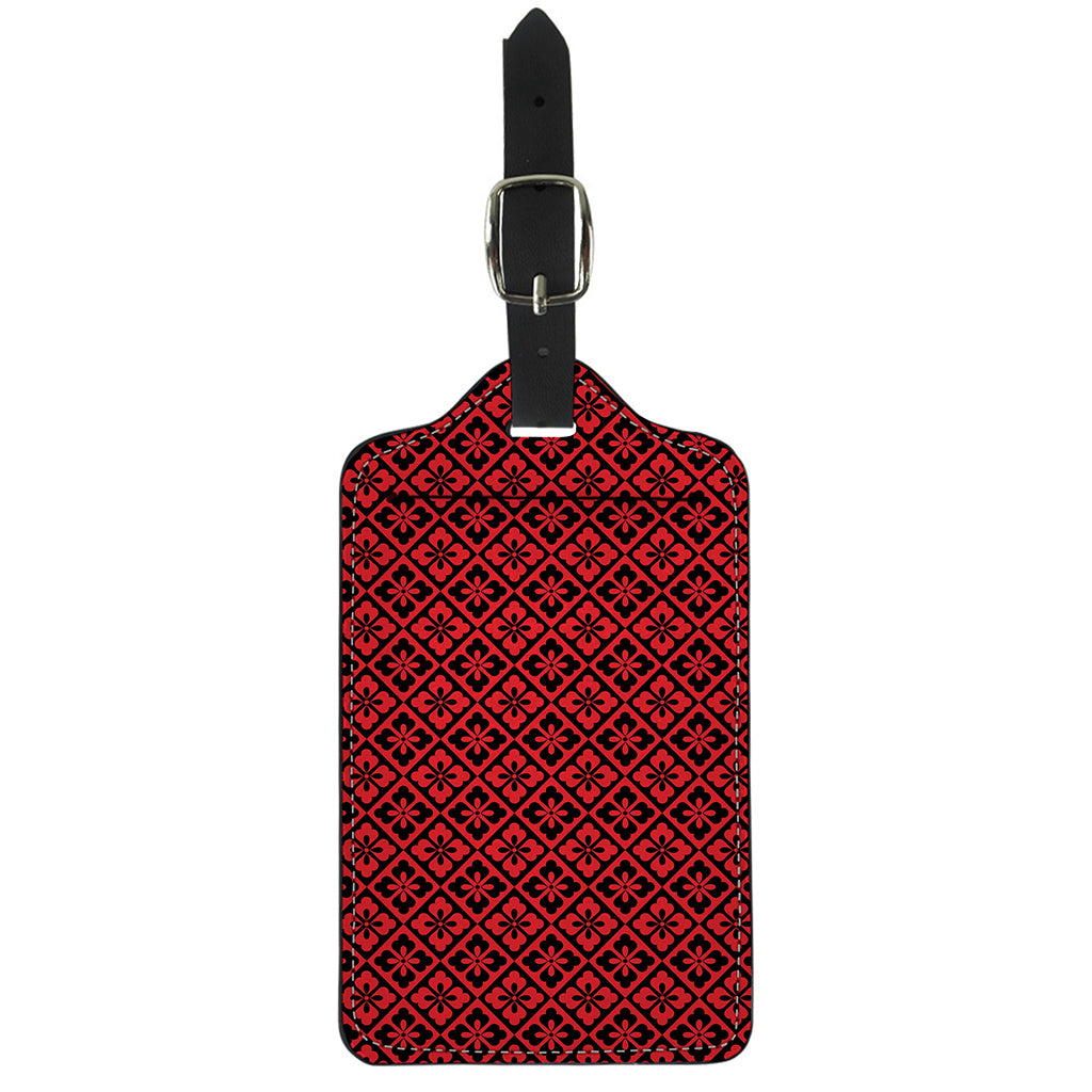 Red And Black Japanese Pattern Print Luggage Tag