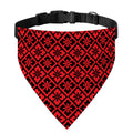 Red And Black Japanese Pattern Print Over The Collar Dog Bandana