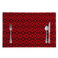 Red And Black Japanese Pattern Print Placemat