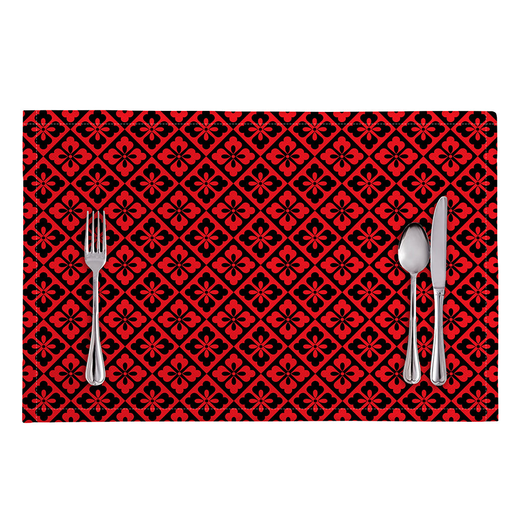 Red And Black Japanese Pattern Print Placemat