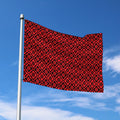 Red And Black Japanese Pattern Print Polyester Flag