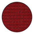 Red And Black Japanese Pattern Print Round Floor Mat