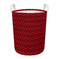 Red And Black Japanese Pattern Print Round Laundry Basket