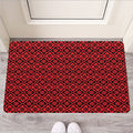 Red And Black Japanese Pattern Print Rubber Doormat