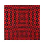 Red And Black Japanese Pattern Print Silk Bandana