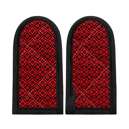 Red And Black Japanese Pattern Print Skillet Handle Cover