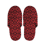 Red And Black Japanese Pattern Print Slippers