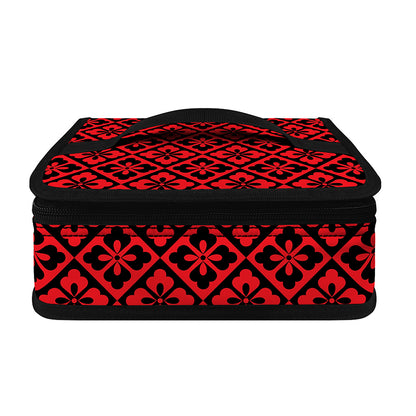Red And Black Japanese Pattern Print Small Lunch Bag