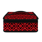 Red And Black Japanese Pattern Print Small Lunch Bag