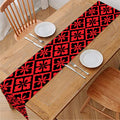 Red And Black Japanese Pattern Print Table Runner