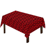 Red And Black Japanese Pattern Print Tablecloth
