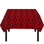Red And Black Japanese Pattern Print Tablecloth