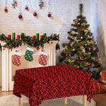 Red And Black Japanese Pattern Print Tablecloth