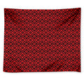 Red And Black Japanese Pattern Print Tapestry