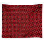 Red And Black Japanese Pattern Print Tapestry