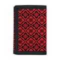Red And Black Japanese Pattern Print Trifold Wallet