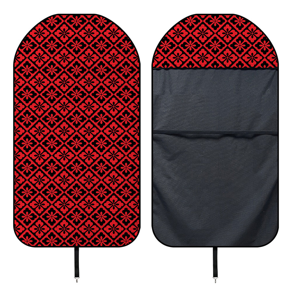 Red And Black Japanese Pattern Print Waterproof Car Seat Cover