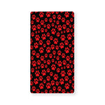 Red And Black Paw Pattern Print Baby Crib Sheet