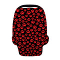 Red And Black Paw Pattern Print Baby Seat Cover