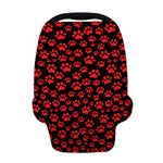 Red And Black Paw Pattern Print Baby Seat Cover