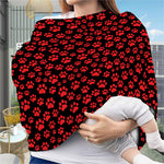 Red And Black Paw Pattern Print Baby Seat Cover