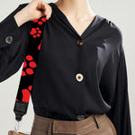 Red And Black Paw Pattern Print Bag Strap