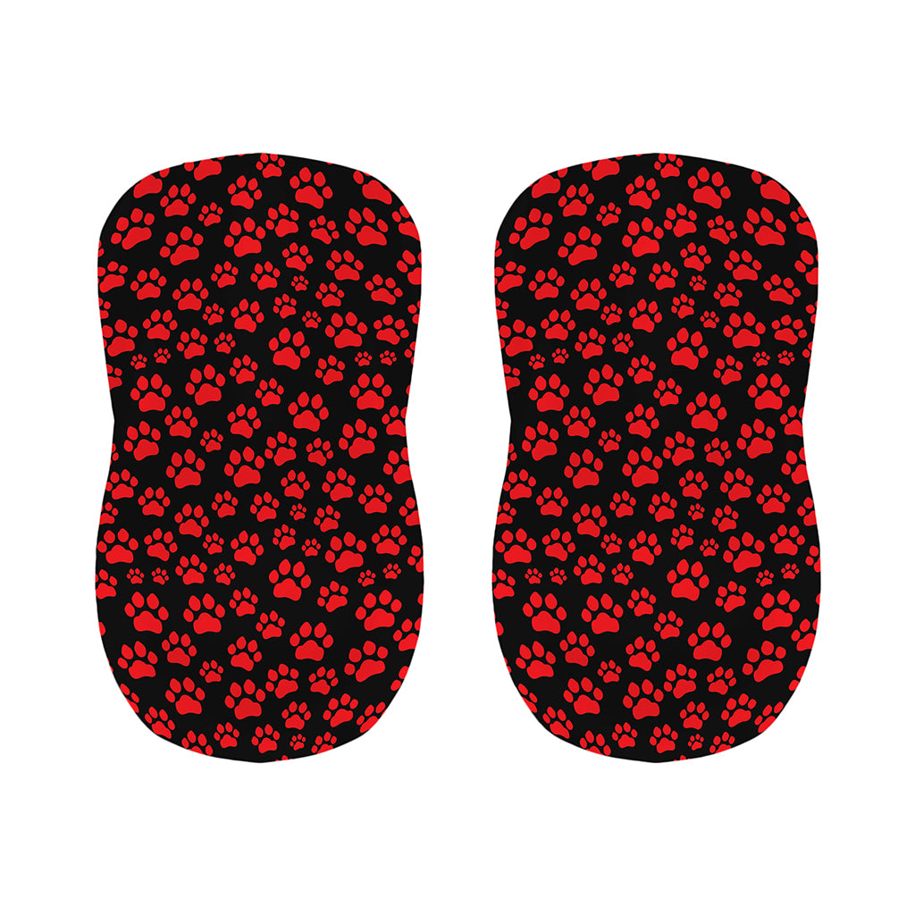 Red And Black Paw Pattern Print Bar Stool Covers