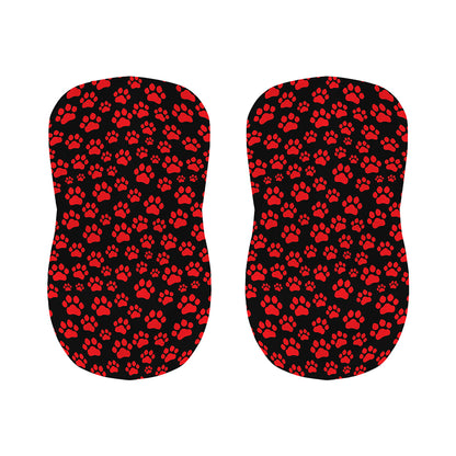Red And Black Paw Pattern Print Bar Stool Covers
