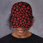 Red And Black Paw Pattern Print Baseball Cap