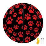 Red And Black Paw Pattern Print Basketball