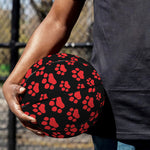 Red And Black Paw Pattern Print Basketball