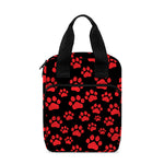 Red And Black Paw Pattern Print Bible Tote Bag
