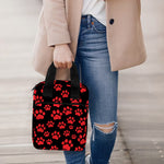 Red And Black Paw Pattern Print Bible Tote Bag