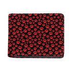 Red And Black Paw Pattern Print Bifold Wallet