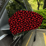 Red And Black Paw Pattern Print Car Side Mirror Covers