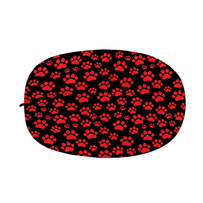 Red And Black Paw Pattern Print Car Side Mirror Covers