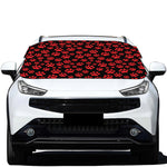 Red And Black Paw Pattern Print Car Windshield Snow Cover