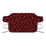Red And Black Paw Pattern Print Car Windshield Snow Cover