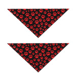 Red And Black Paw Pattern Print Dog Bandana