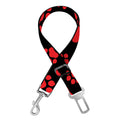 Red And Black Paw Pattern Print Dog Seat Belt